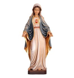 Pema Statue - Immaculate Heart of Mary, Wood-Carved, Color, 4"