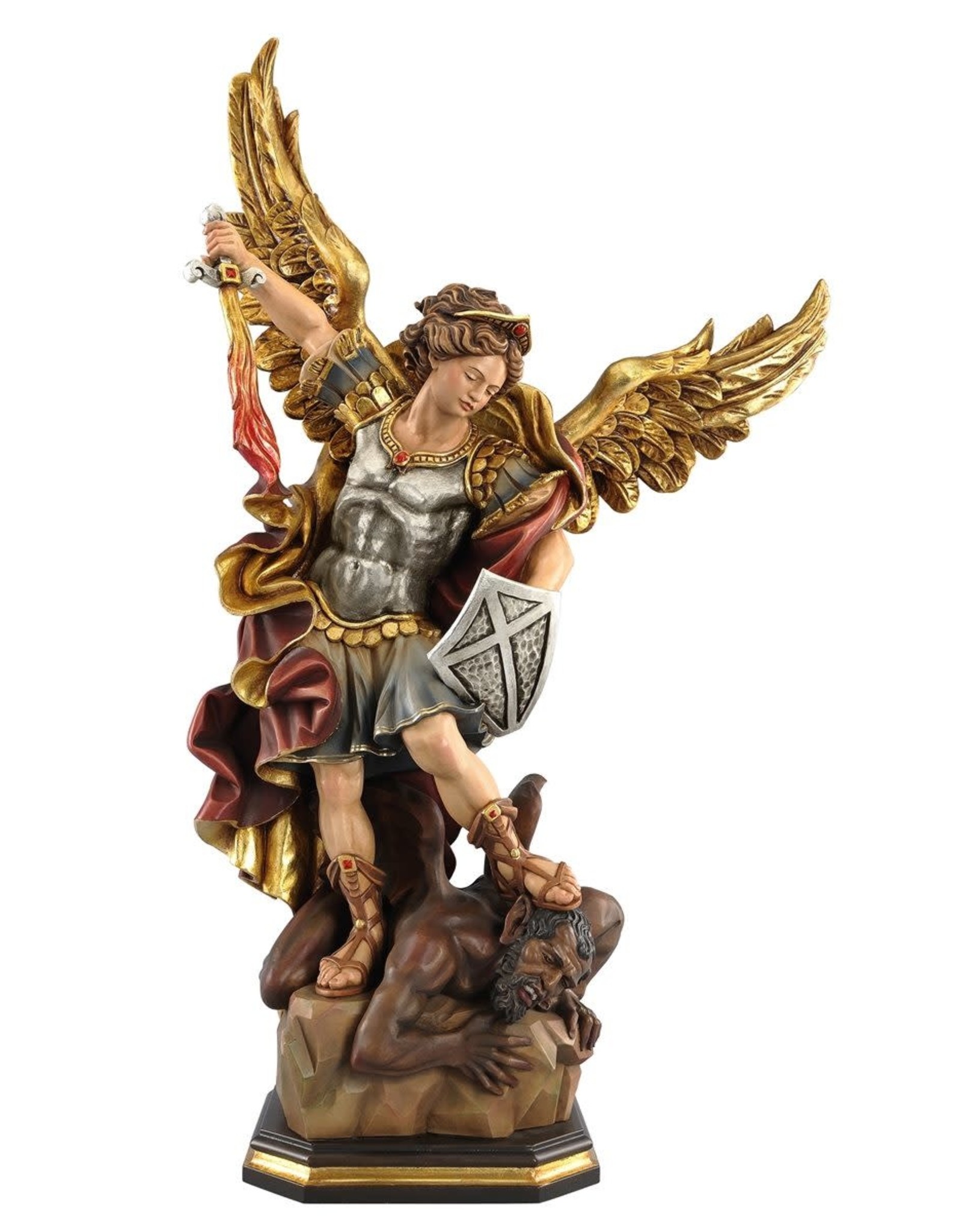 Pema Statue - St. Michael (Hand-Carved Wood, 3")