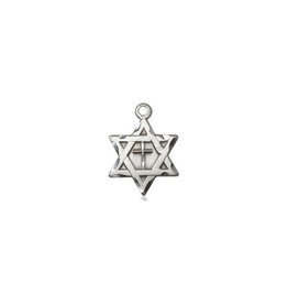 Bliss Star of David with Cross Medal, Sterling Silver