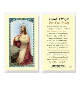Hirten Holy Card, Laminated -I Said a Prayer for You Today