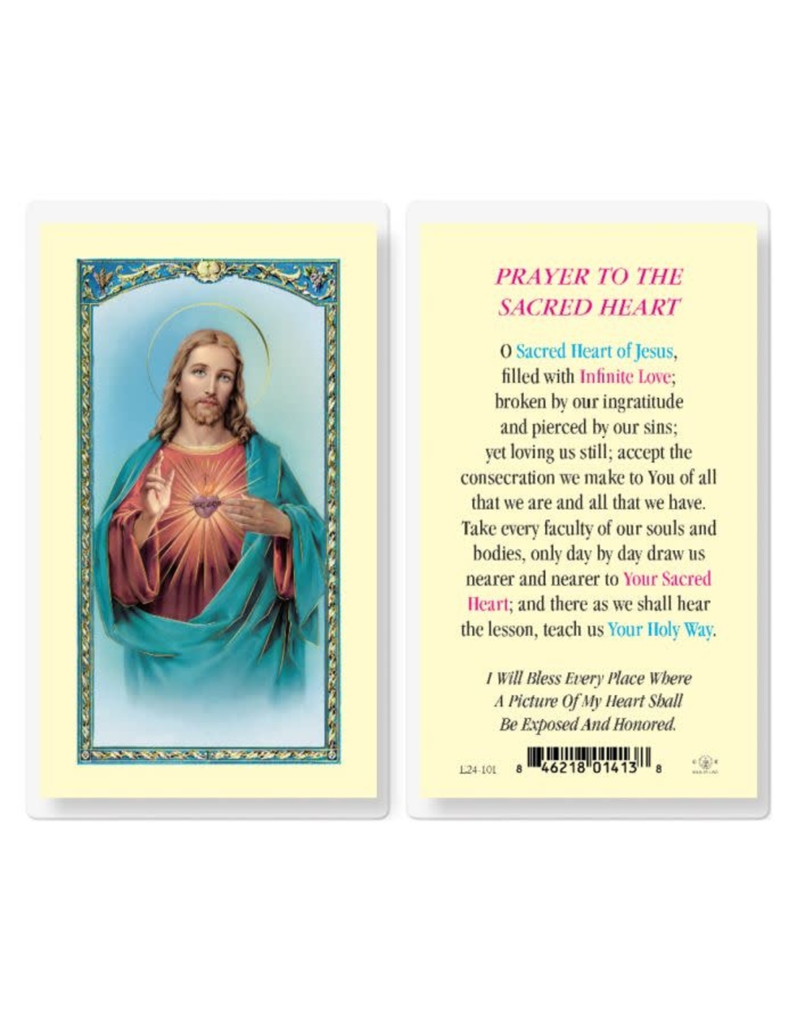 Hirten Holy Card, Laminated -Sacred Heart of Jesus