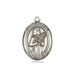 Bliss St. Agatha Medal, Sterling Silver