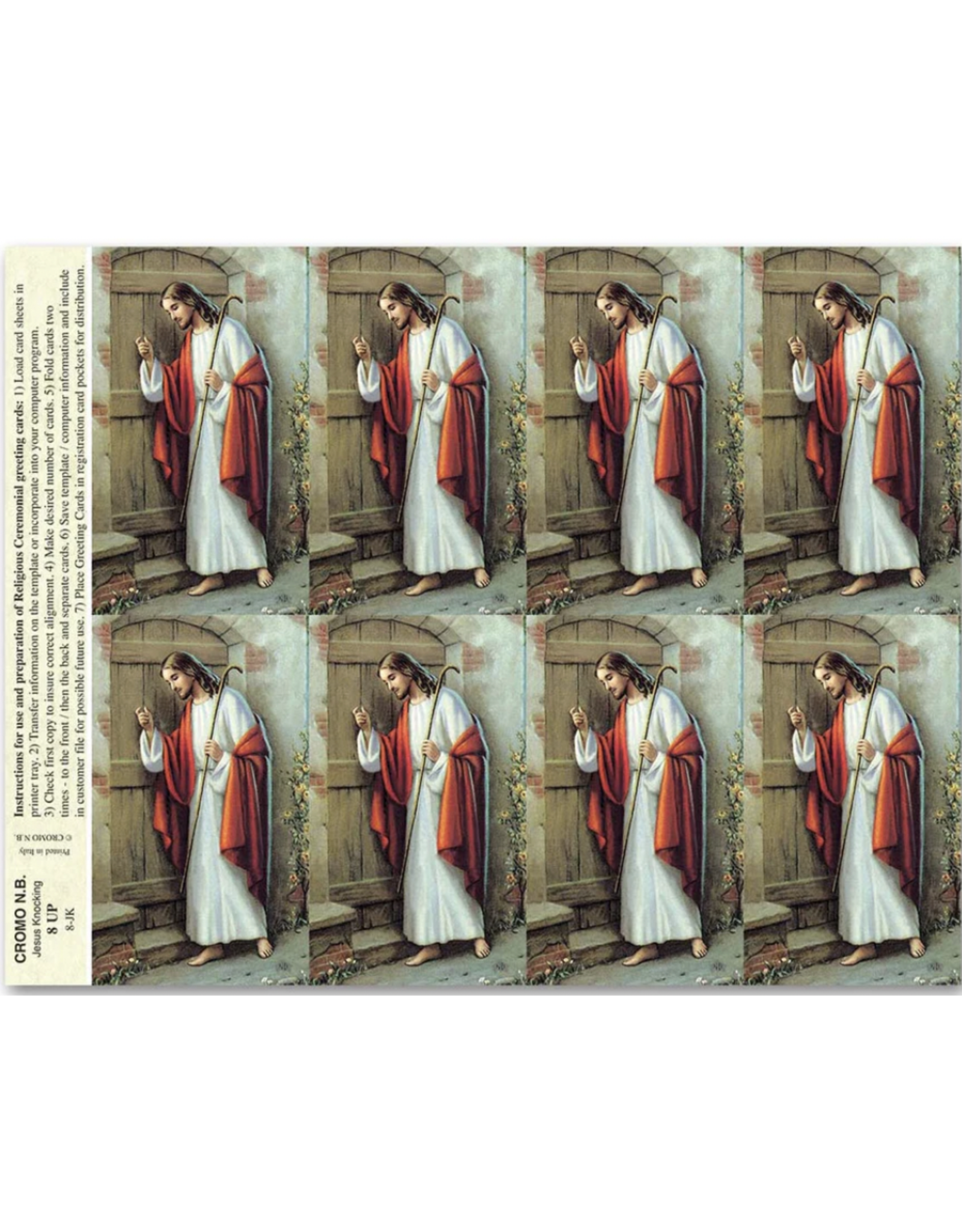 San Francis Holy Cards - Laser - Jesus Knocking (Sheet of 8)