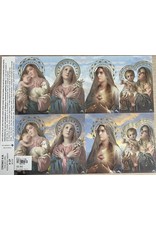 San Francis Holy Cards - Laser - Caldo Oro Mary (Sheet of 8)