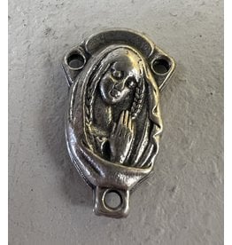 Hirten Rosary Centerpiece - Mary, Silver, 3/4"