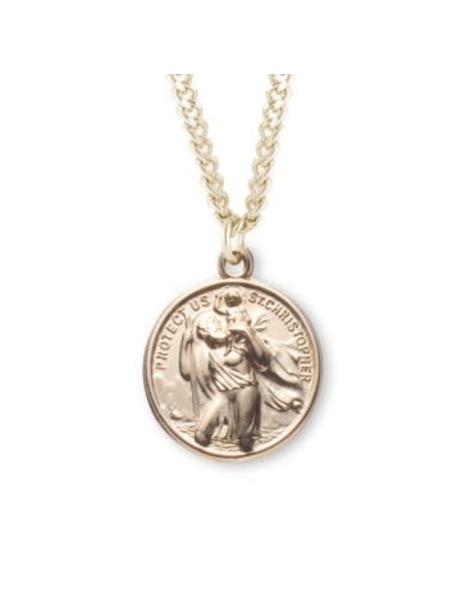 HMH St. Christopher Medal - Gold over Sterling Silver on 24" Chain