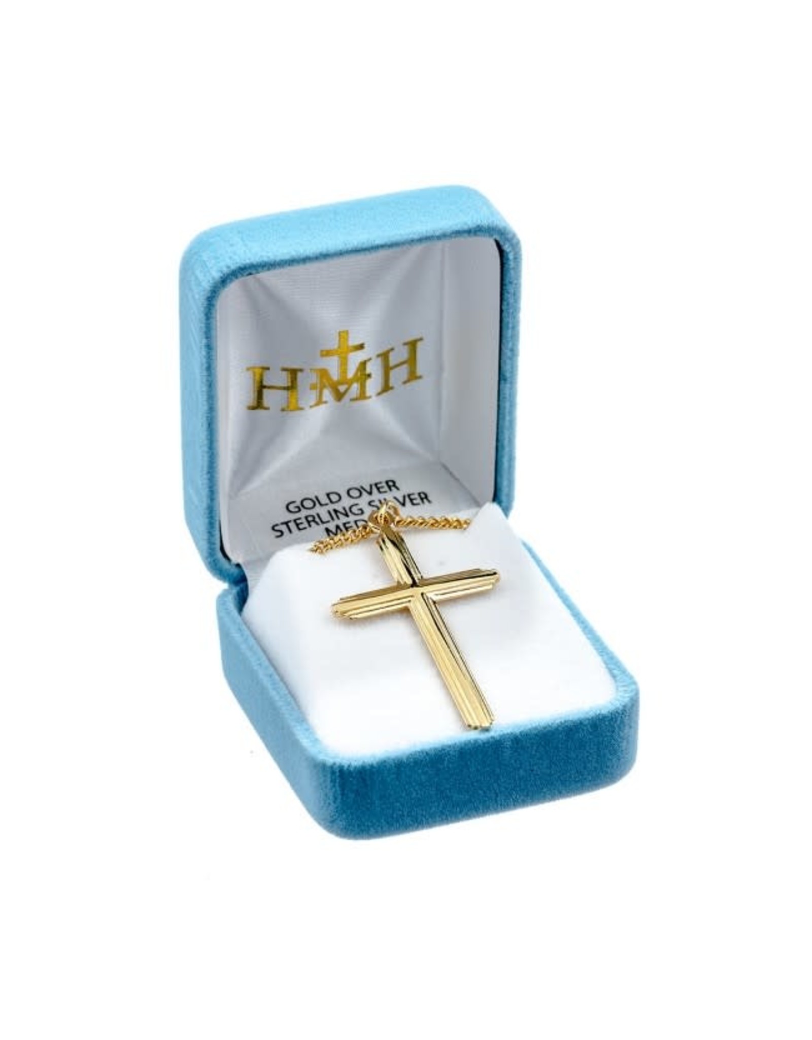 HMH Cross Medal, Inlay - Gold over Sterling Silver on 20" Chain