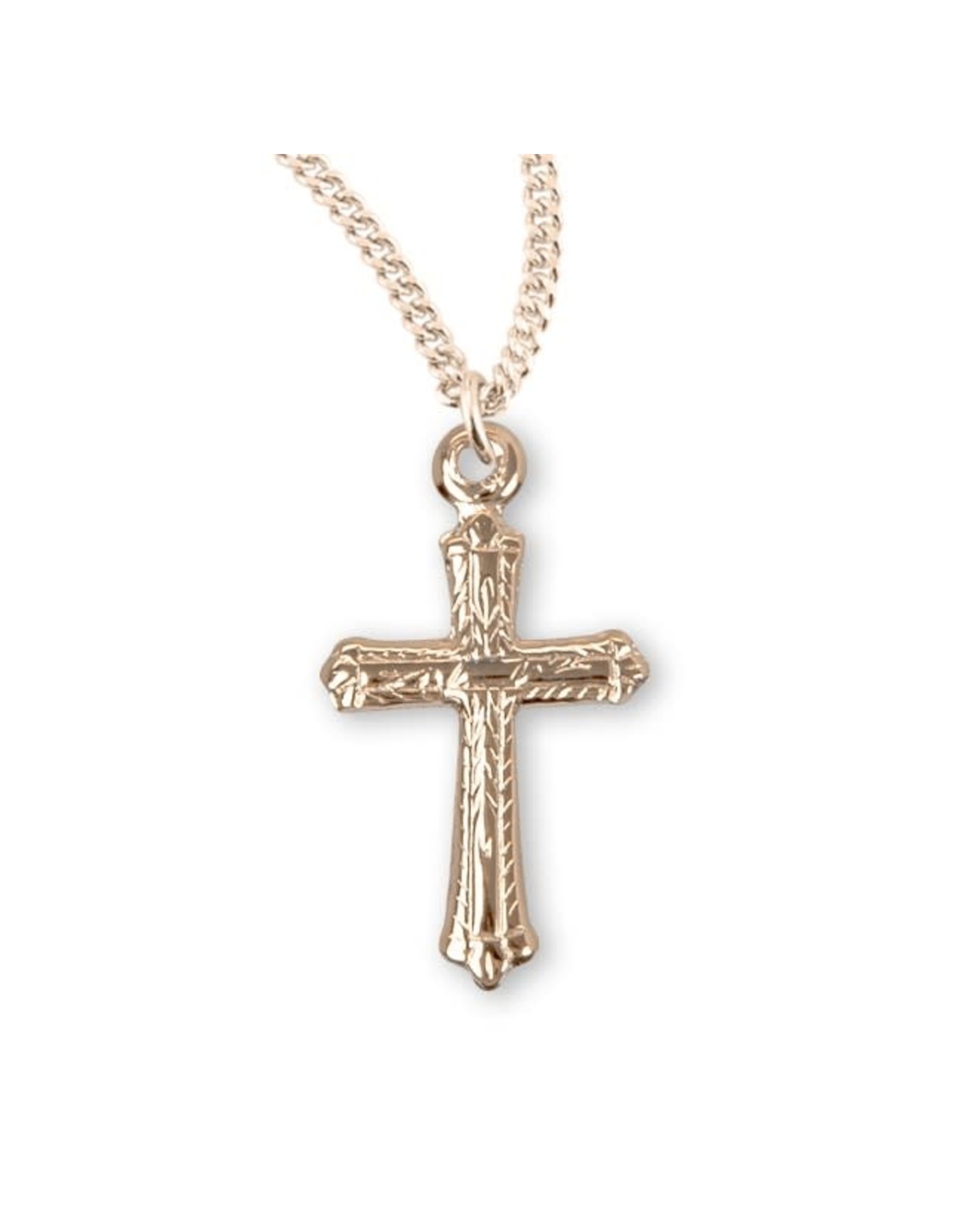 HMH Cross Medal, Detailed - Gold over Sterling Silver on 18" Chain