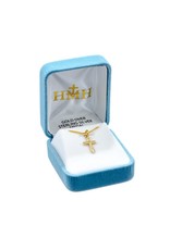 HMH Cross Medal, Detailed - Gold over Sterling Silver on 18" Chain