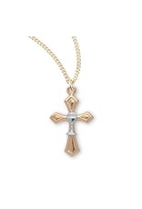 HMH Cross with Chalice Necklace - Two-Tone Gold over Sterling Silver on 18" Chain