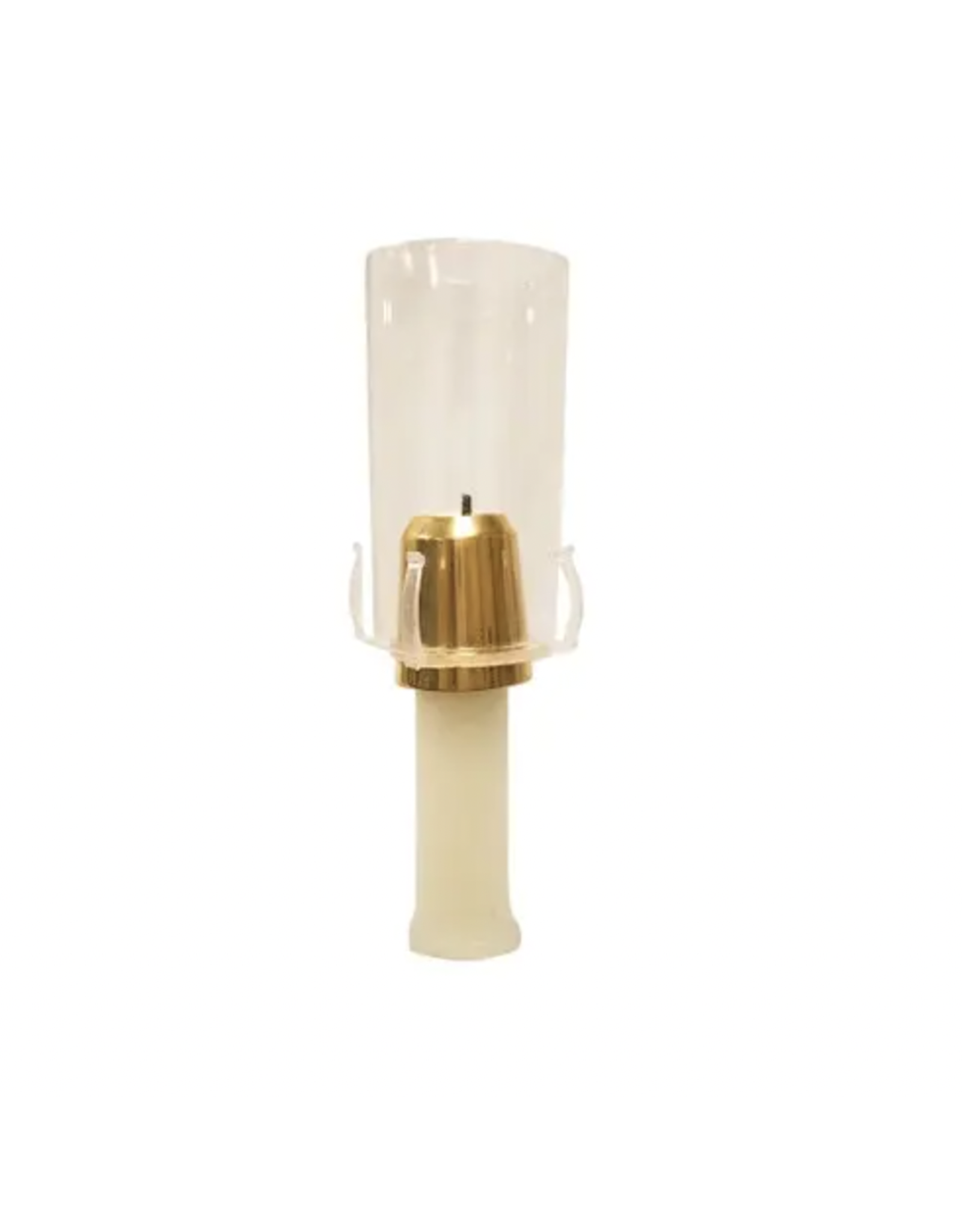 Ziegler Candle Follower, High Polish, for 1" Candle Diameter with Glass Deflector