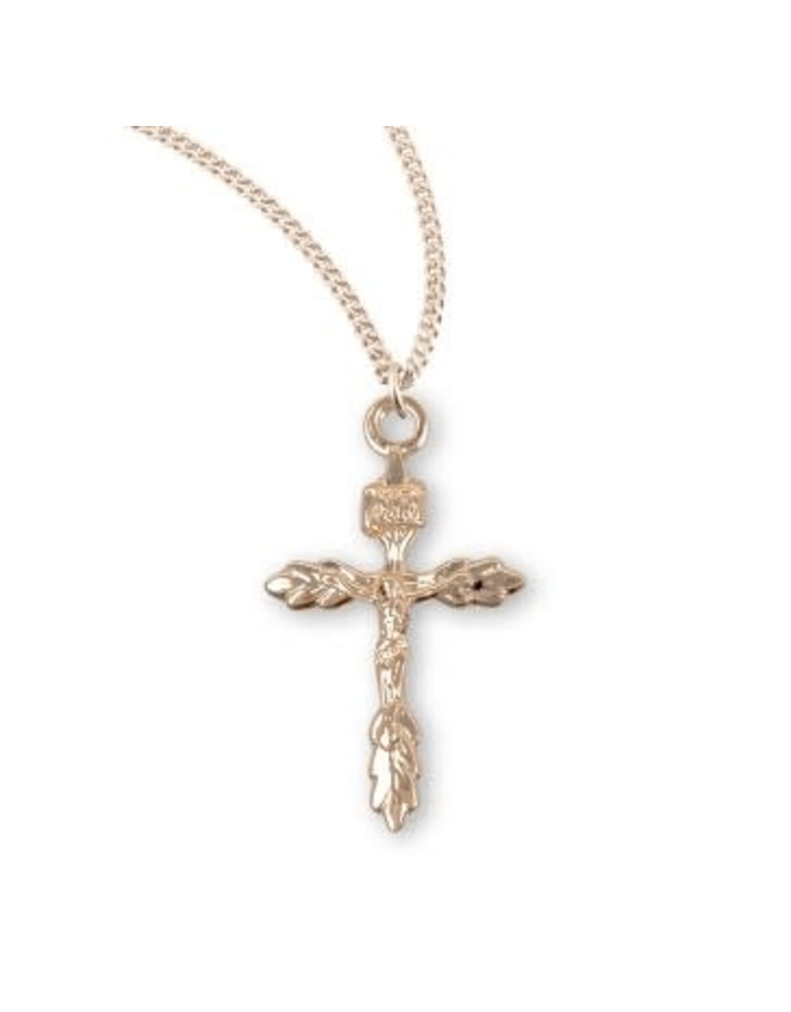 Crucifix Medal, Wheat Gold over Sterling Silver on 18" Chain Reilly