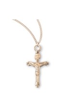 HMH Crucifix Medal - Flare Tipped, Gold Over Sterling Silver, 18" Chain