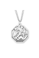 HMH St. Michael Medal, Octagon - Sterling Silver on 24" Chain