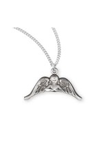 HMH Guardian Angel with Wings Medal - Sterling Silver on 18" Chain