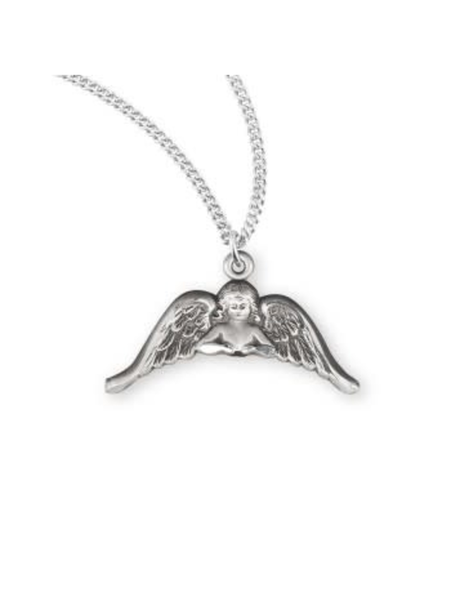HMH Guardian Angel with Wings Medal - Sterling Silver on 18" Chain
