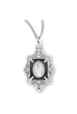 HMH Miraculous Medal, Fancy Enameled, Sterling Silver, 18" Chain