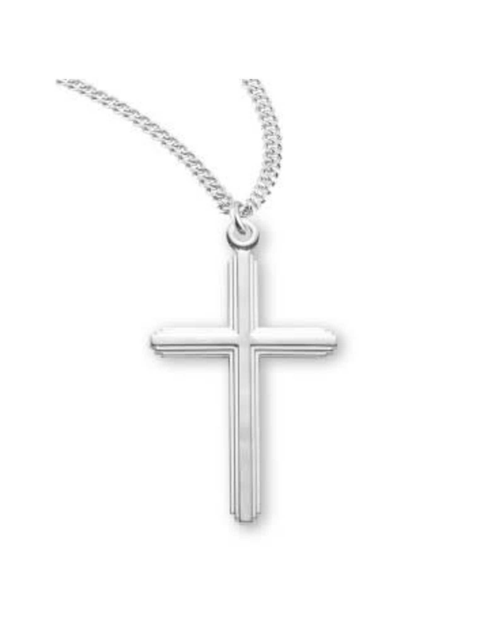 HMH Cross Medal, Inlay - Sterling Silver on 20" Chain