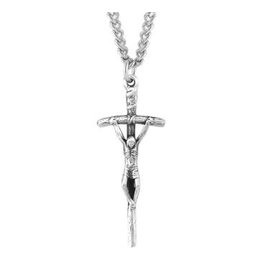 HMH Papal Crucifix Medal - Sterling Silver on 24" Chain