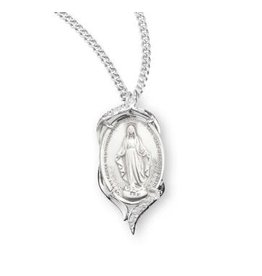 HMH Miraculous Medal, Sterling Silver, 24" Chain
