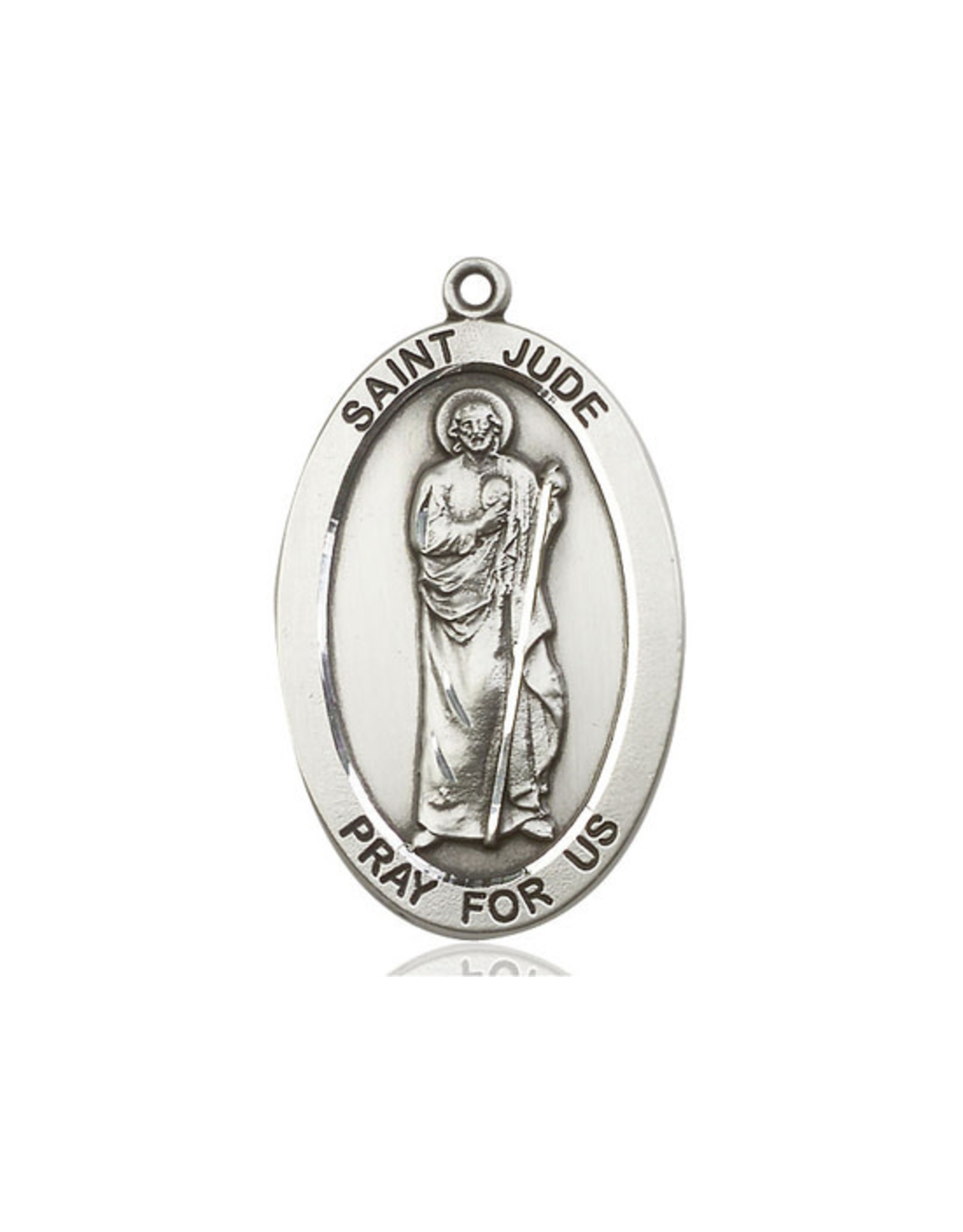 Bliss St. Jude Medal - Sterling Silver, Oval, Large