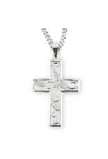 HMH Cross Medal, Vine, Cubic Zircon - Sterling Silver on 18" Chain