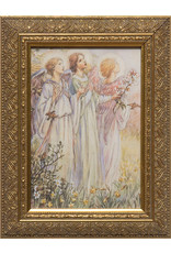 Nelson Art Three Angels by M.C. Barker Framed Art Picture 8-1/2x5-1/2