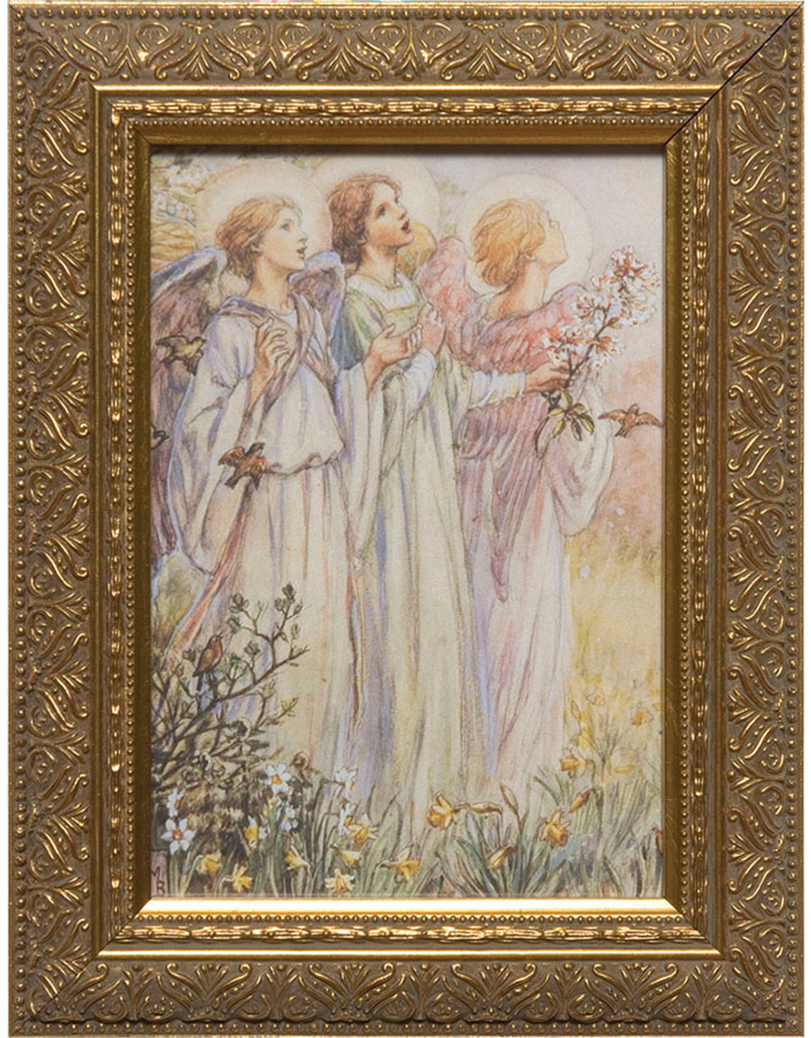 Nelson Art Three Angels by M.C. Barker Framed Art Picture 8-1/2x5-1/2