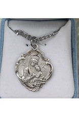 HMH Our Lady of Perpetual Help Baroque Medal - Sterling Silver on 24" Chain