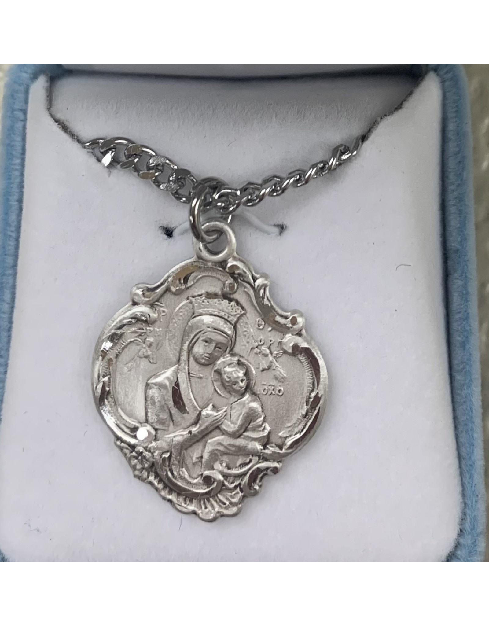 HMH Our Lady of Perpetual Help Baroque Medal, Sterling Silver, 24" Chain