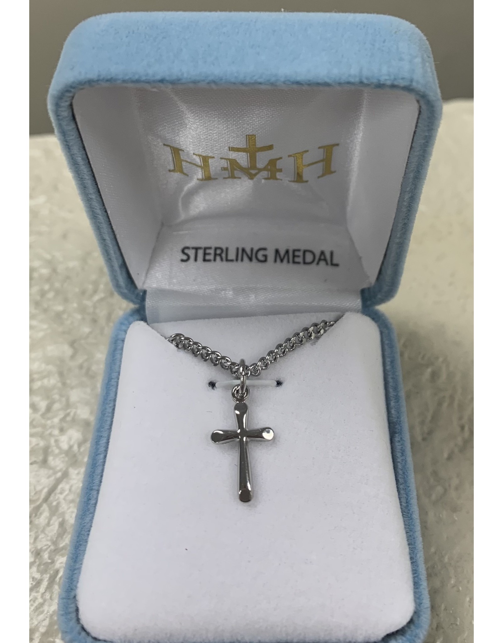 HMH Cross Medal, Sterling Silver (Small), 18" Chain