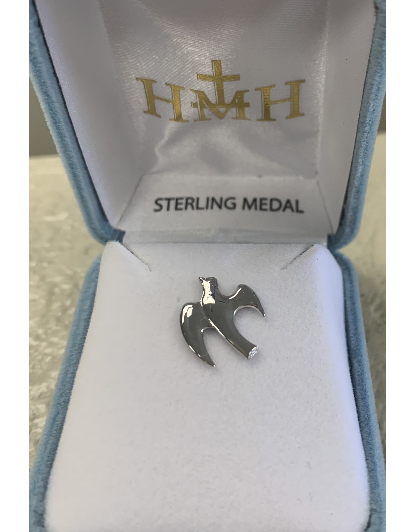 HMH Lapel Pin - Dove, Descending, Sterling Silver