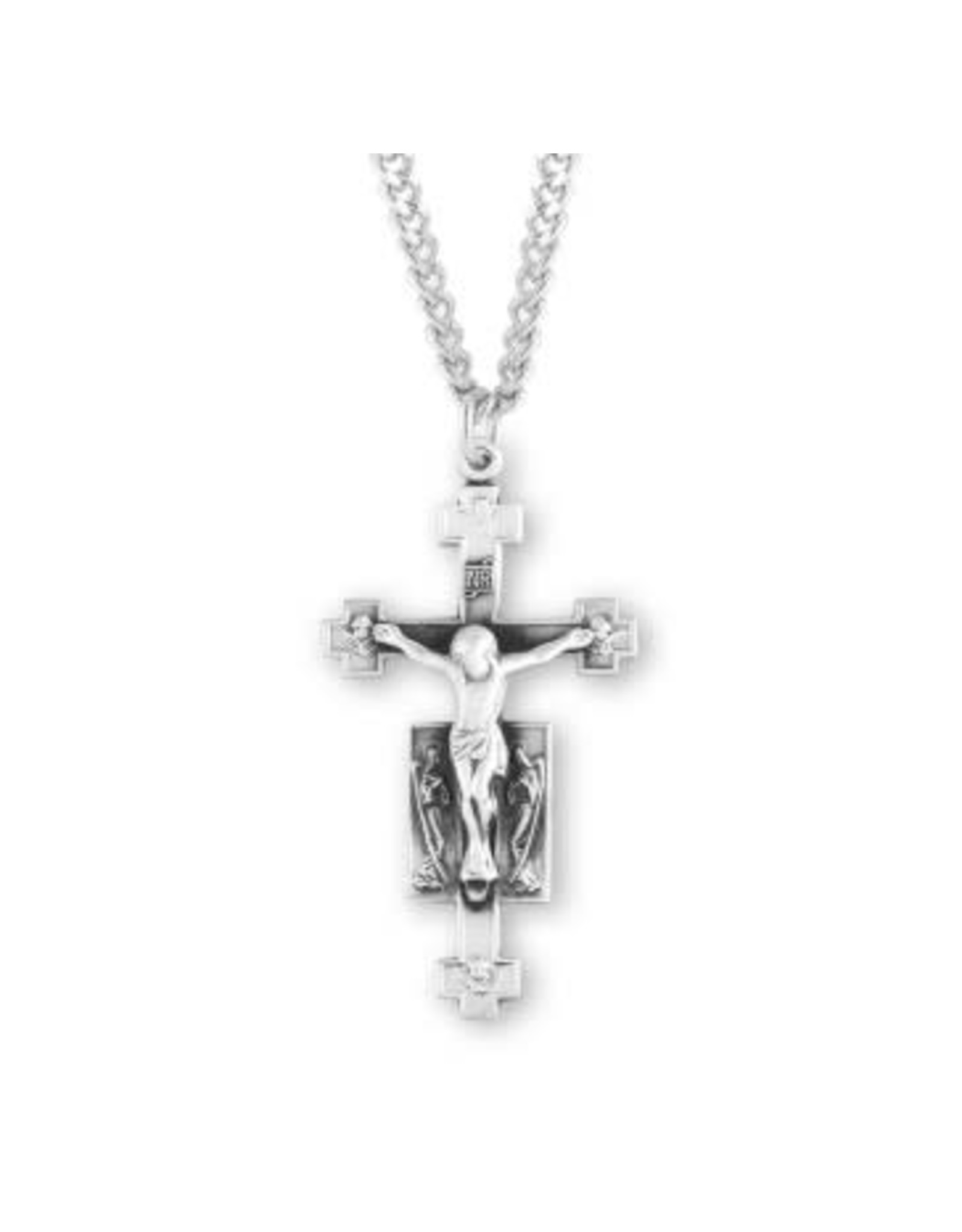 HMH Crucifix Medal - Guardian Angels, Sterling Silver, 24" Chain