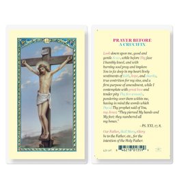Hirten Holy Card, Laminated -Prayer Before a Crucifix