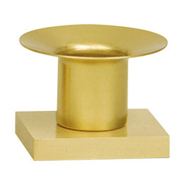 Koleys Candlestick, 2-1/2" Height, Solid Brass, Satin Finish