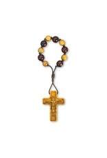 Hirten Rosary Ring - 2-Tone Beads with Laser Etched Crucifix