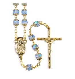 Hirten Rosary - Sapphire Crystal Glass Beads