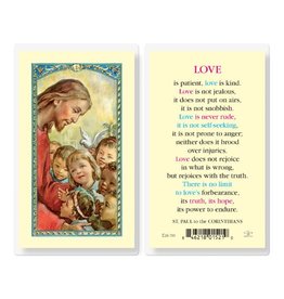 Hirten Holy Card, Laminated - St. Paul Corinth Love is Patient