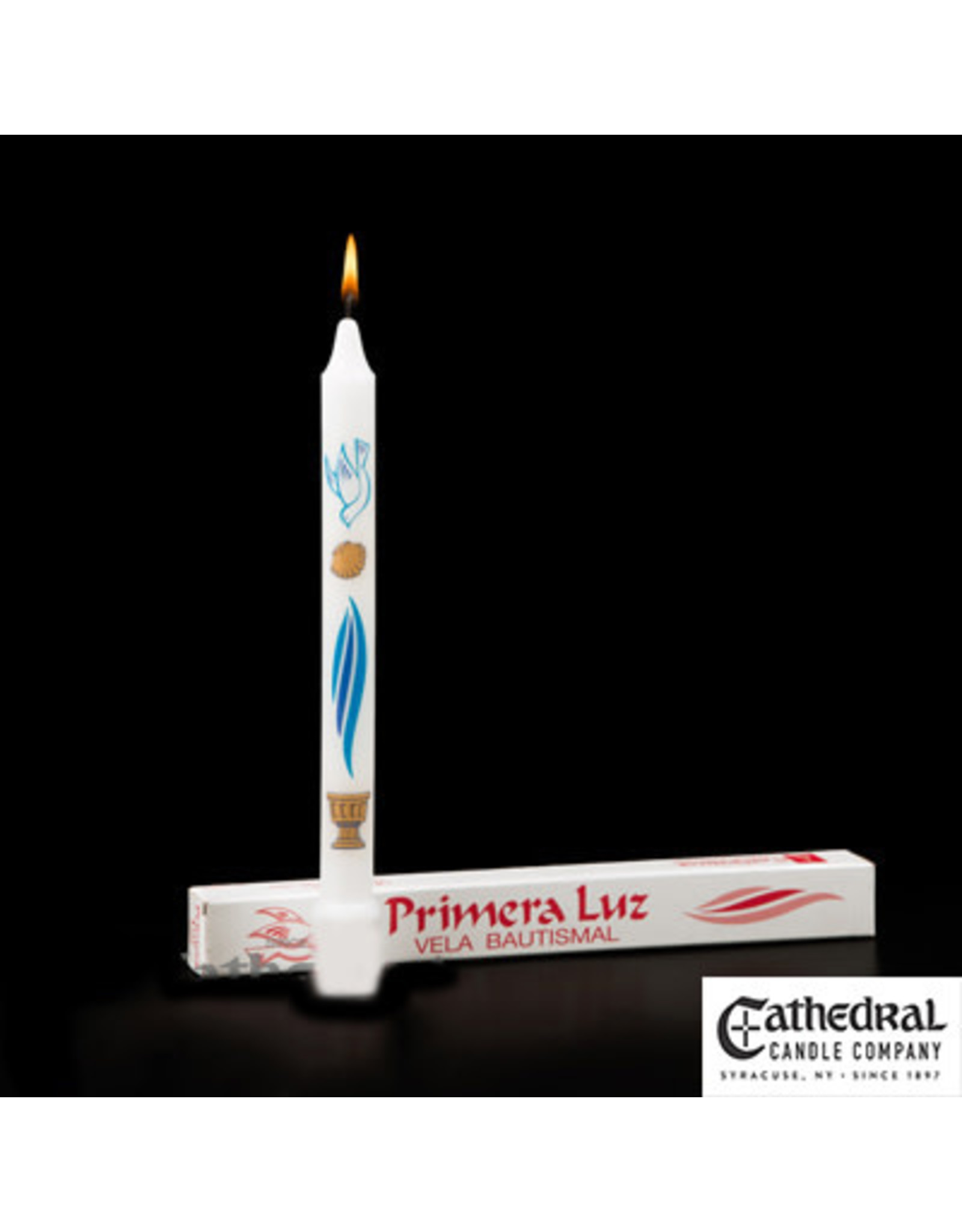 Cathedral Candle Primera Luz Baptism Candle