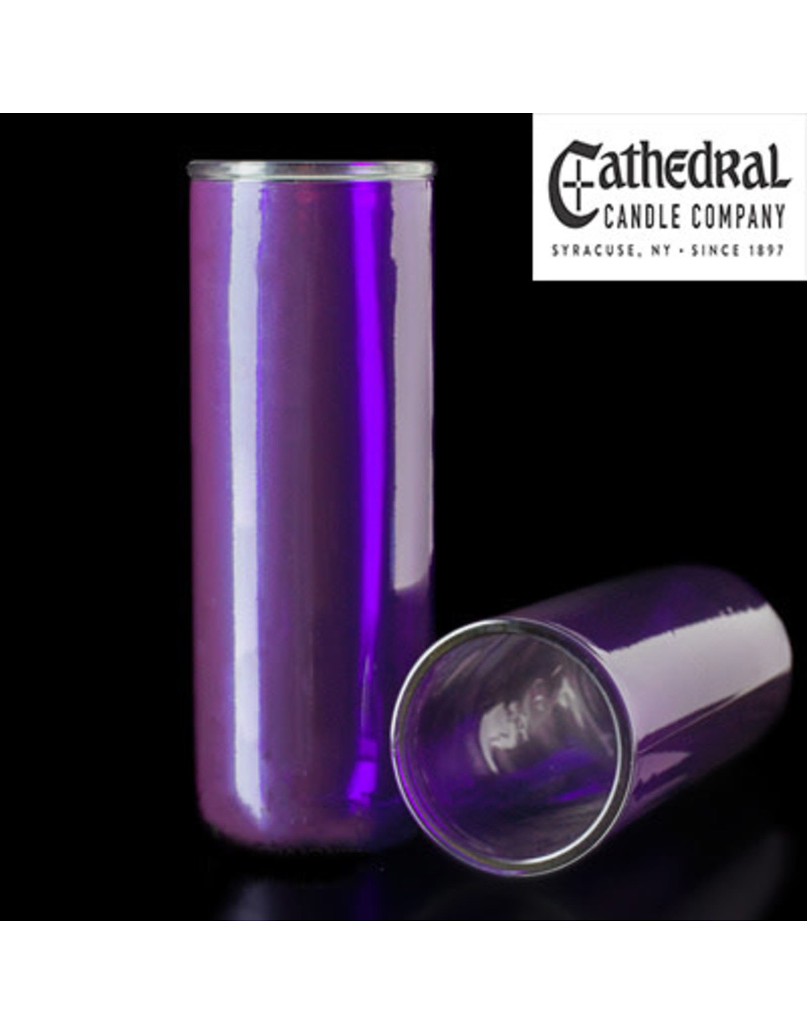 Cathedral Candle 5, 6, 7-Day Glass Globes - Purple (12)
