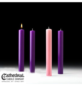 Cathedral Candle 51% Beeswax  Advent Candles 1.5x12 (3 Purple, 1 Rose)