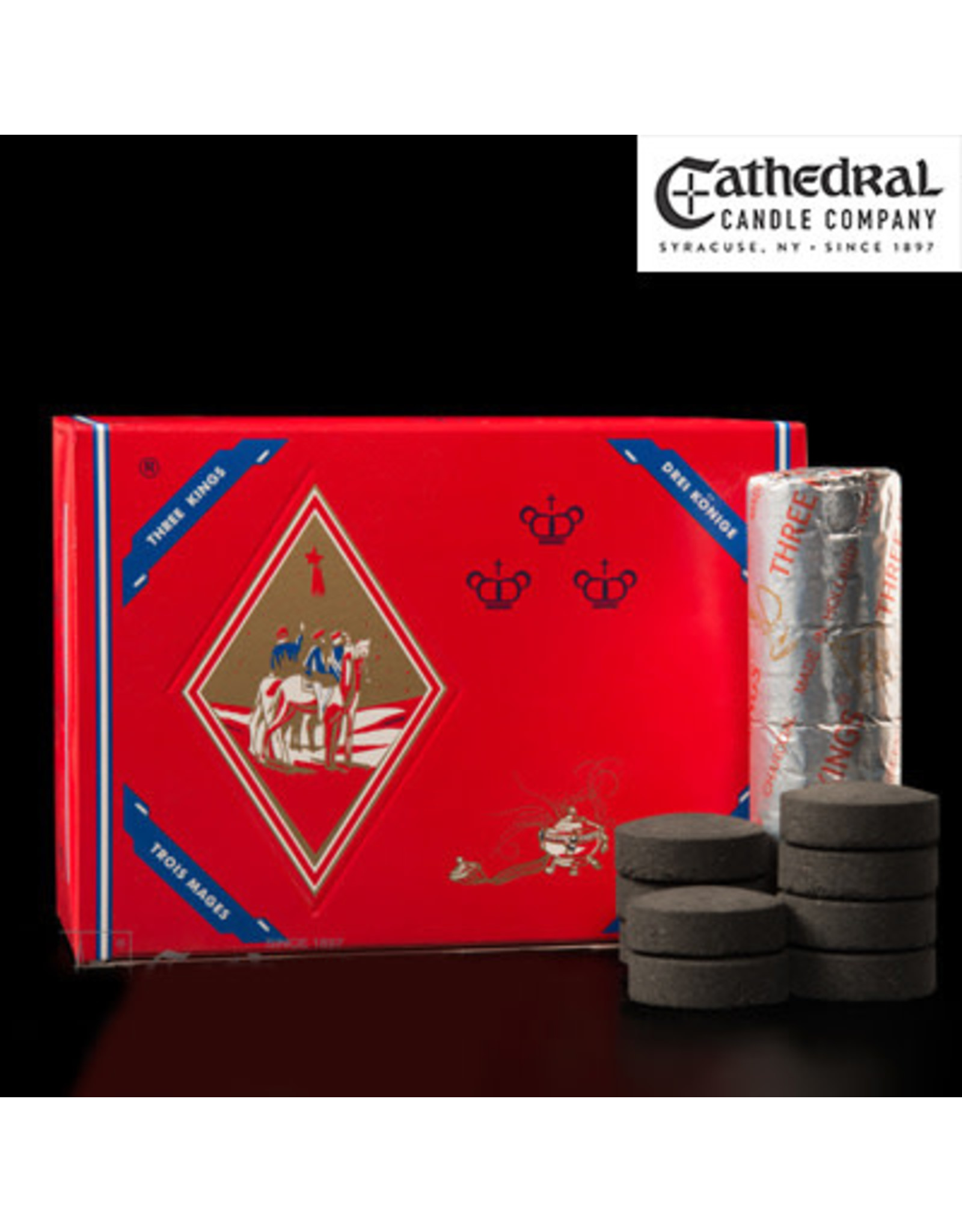 Cathedral Candle Three Kings Quick Lighting Charcoal (100)