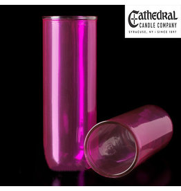 Cathedral Candle 5, 6, 7-Day Glass Globe - Rose (Pink) (Each)