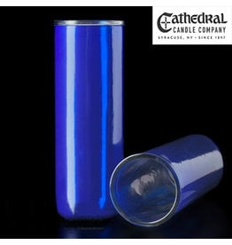 Cathedral Candle 5, 6, 7-Day Glass Globes - Blue (12)