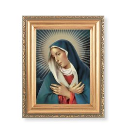 Hirten Picture - Our Lady of Divine Mercy, Gold Antique Frame, 5-1/2x7