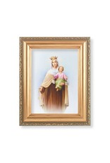 Hirten Picture - Our Lady of Mount Carmel, Gold Antique Frame, 5-1/2x7