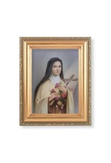 Hirten Picture - St. Therese, Gold Antique Frame, 5-1/2x7