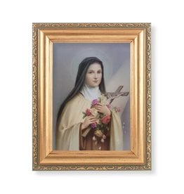 Hirten Picture - St. Therese, Gold Antique Frame, 5-1/2x7