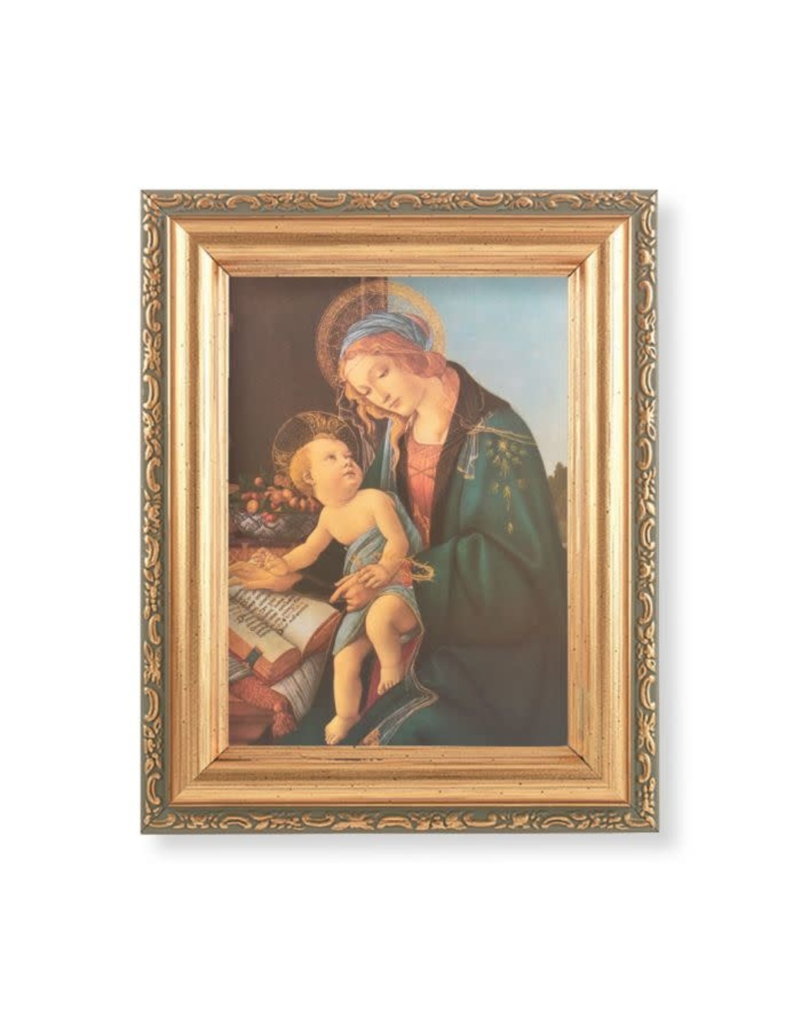 Hirten Picture - Madonna and Child, Gold Antique Frame, 5-1/2x7