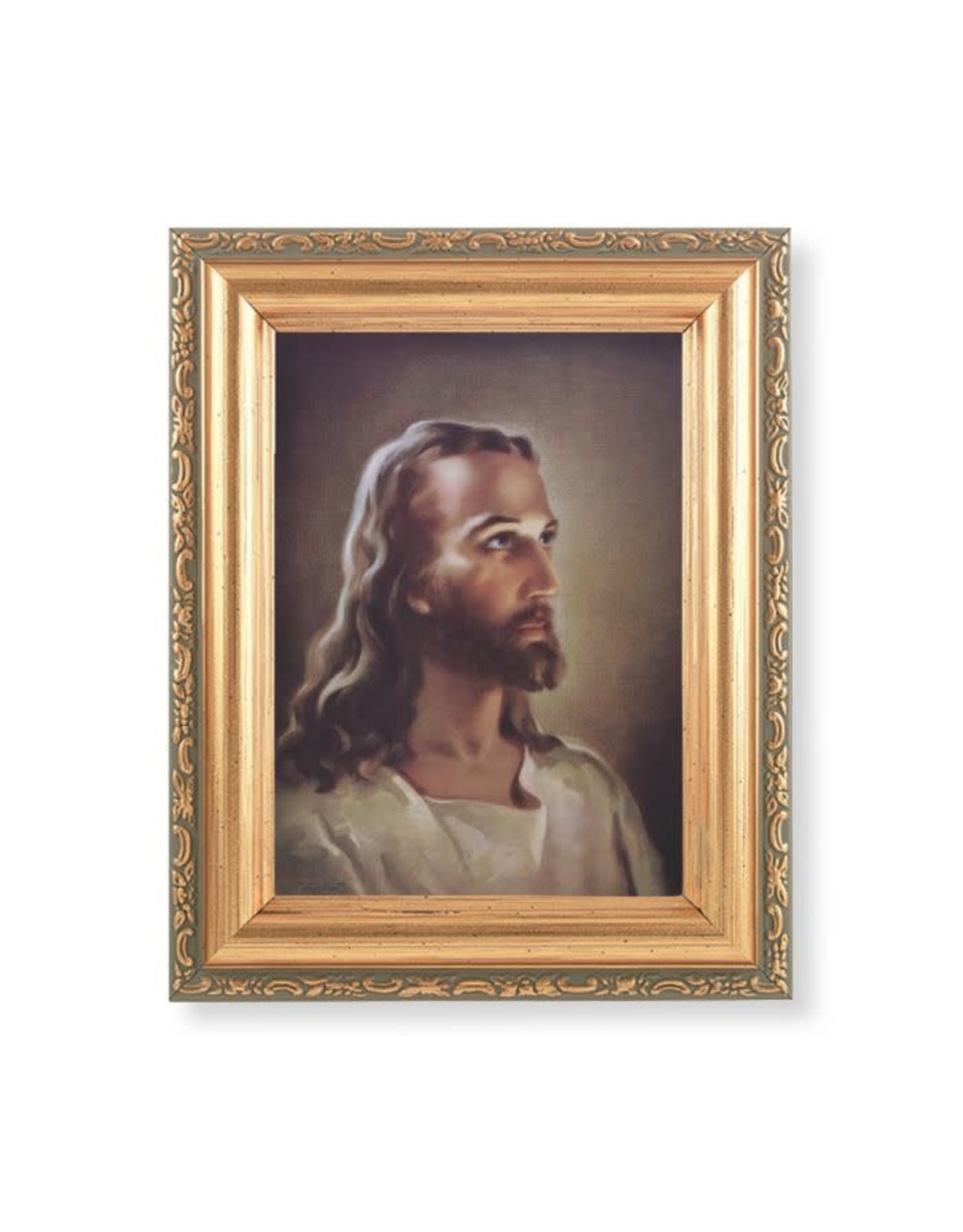 Hirten Picture - Head of Christ, Gold Antique Frame, 5-1/2x7